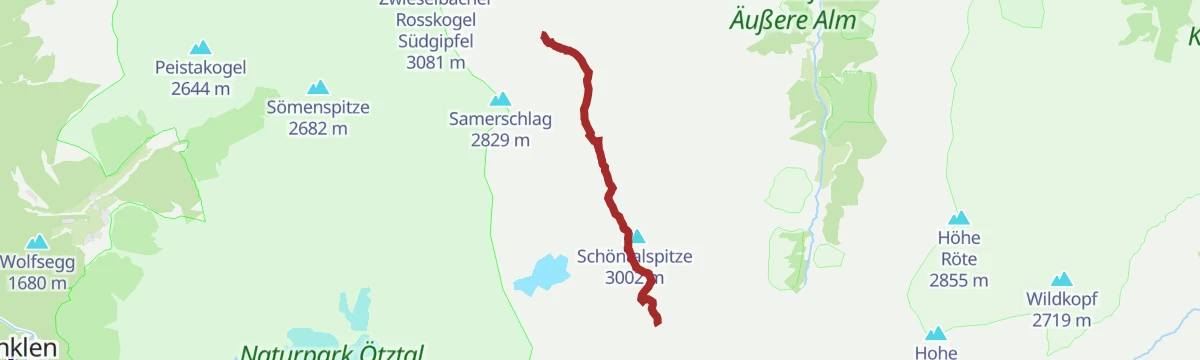 Route map: Sellrainer Hüttenrunde: 3. Etappe